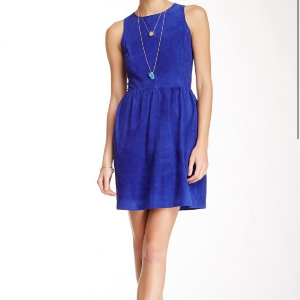 Lucky Brand Cobalt Blue Suede Dress, X-small